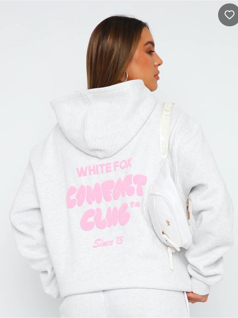 White Fox Boutique White Hoodie with Pink 'Comfort Club' Graphic